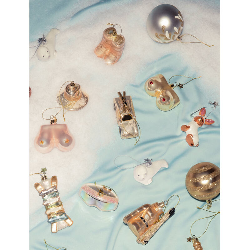 Glass Gold Ski Jacket Ornament