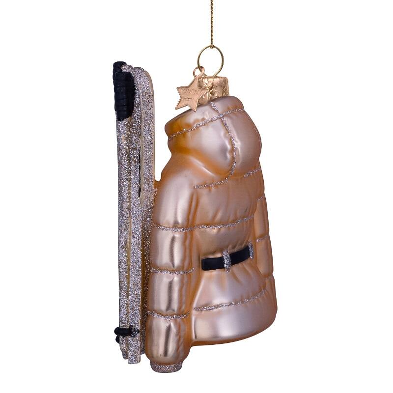 Glass Gold Ski Jacket Ornament