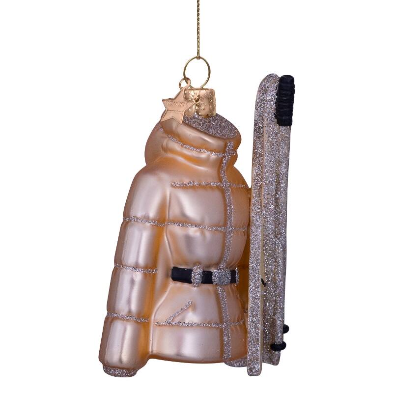 Glass Gold Ski Jacket Ornament