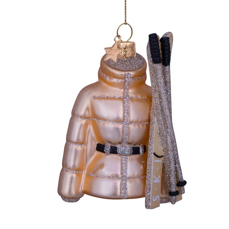 Glass Gold Ski Jacket Ornament