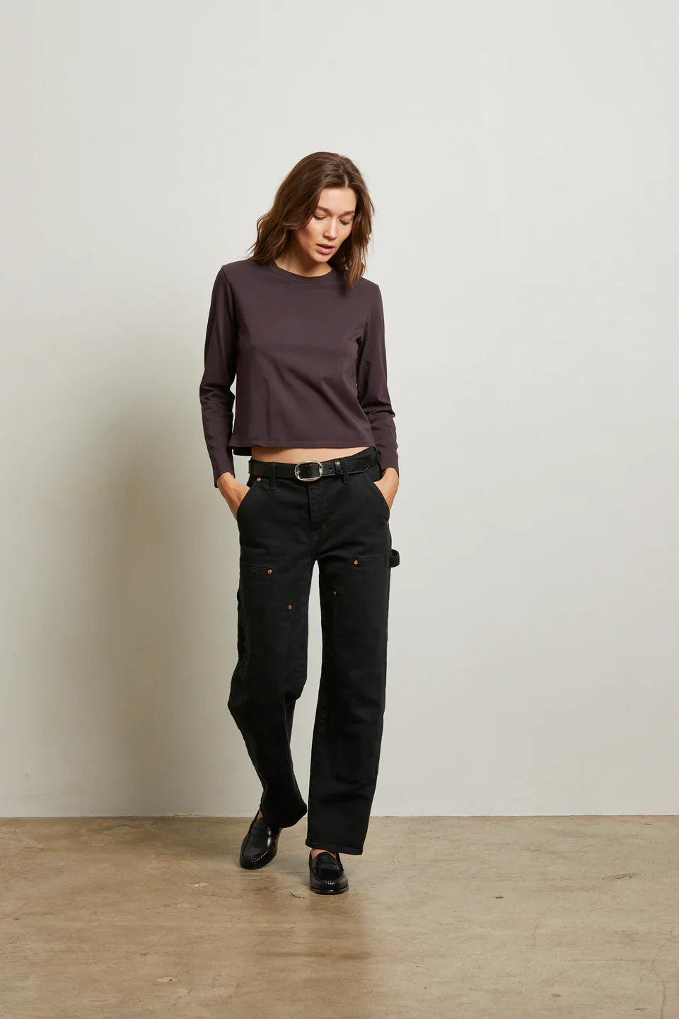 Bruce Long Sleeve Tee in Cocoa