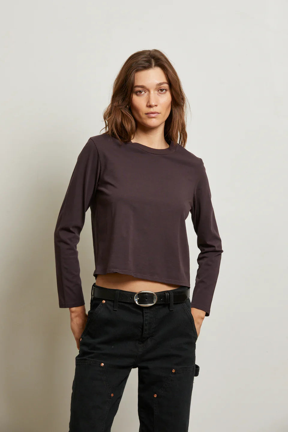 Bruce Long Sleeve Tee in Cocoa