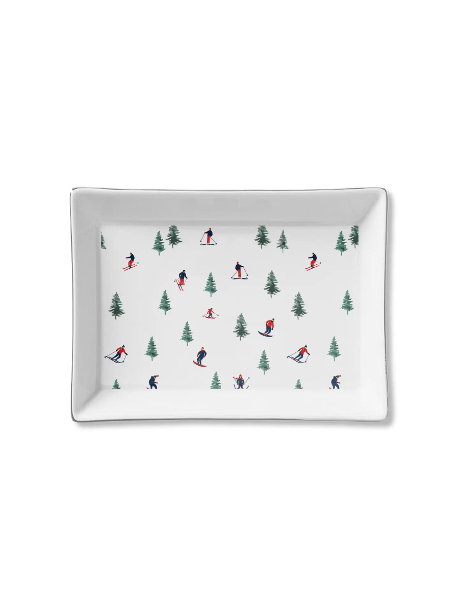 Ceramic Tray - Skiers