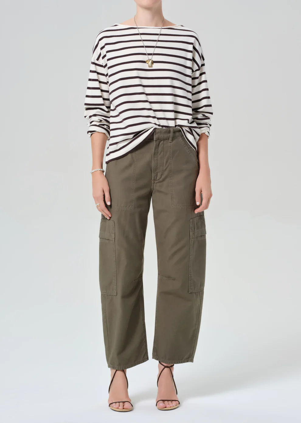 Marcelle Low Slung Cargo Sateen in Dogwood