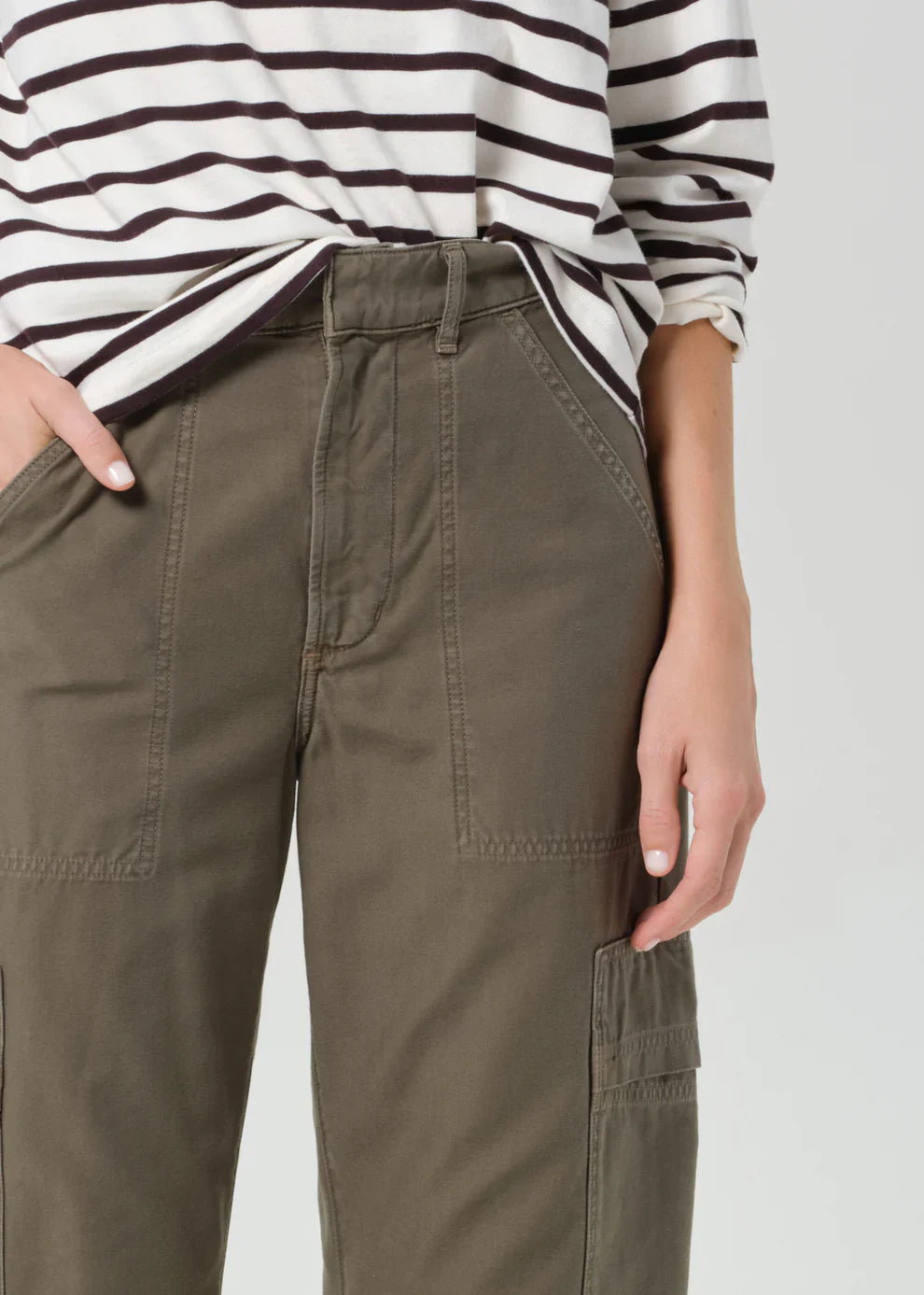Marcelle Low Slung Cargo Sateen in Dogwood