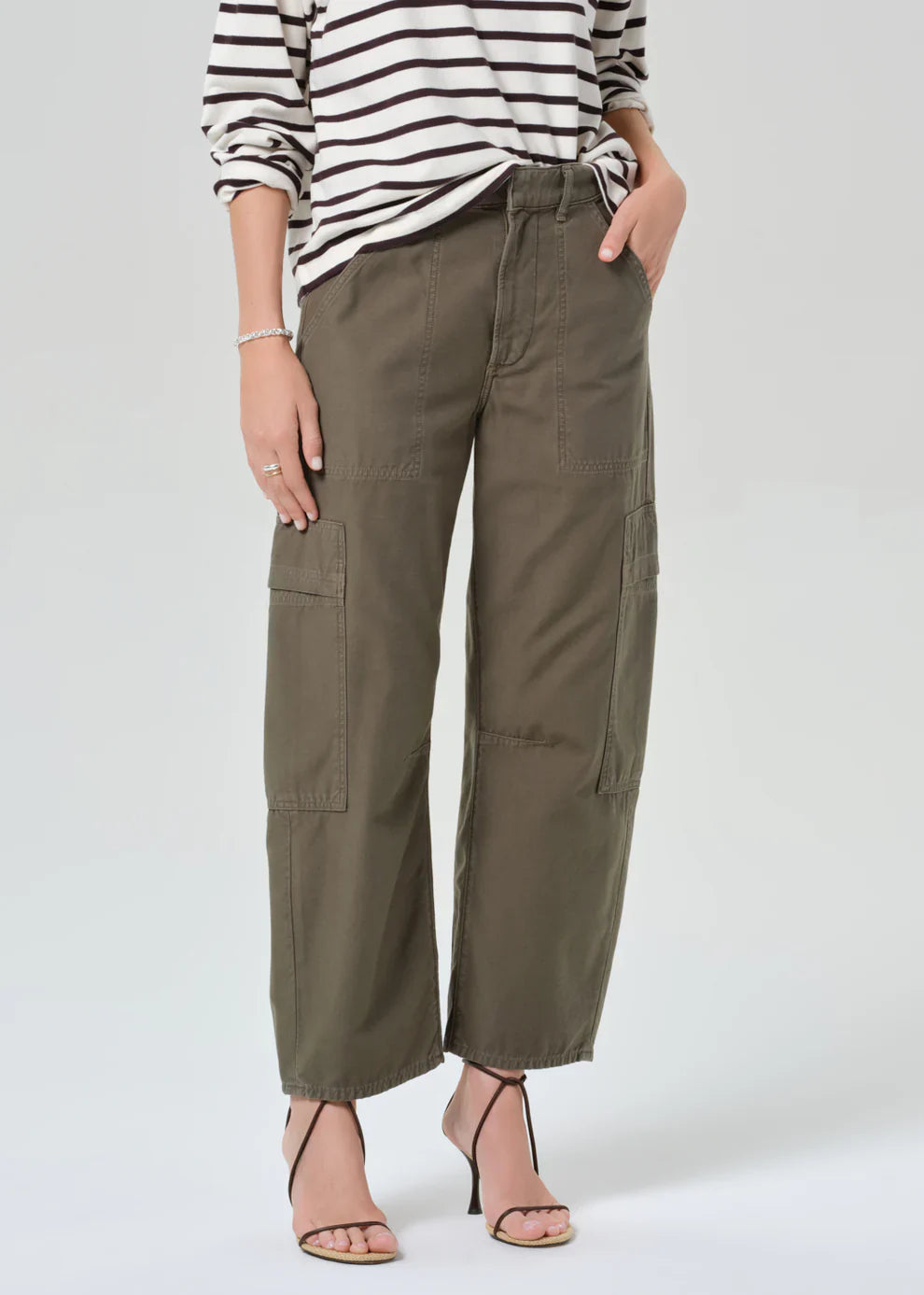 Marcelle Low Slung Cargo Sateen in Dogwood