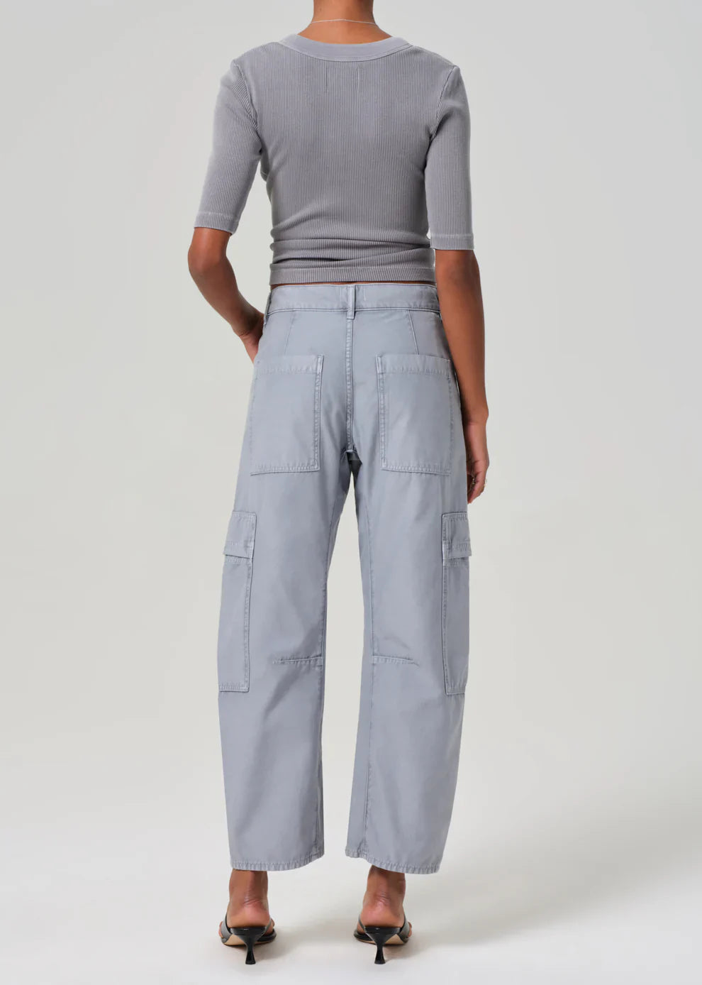 Marcelle Low Slung Cargo Sateen in Hematite