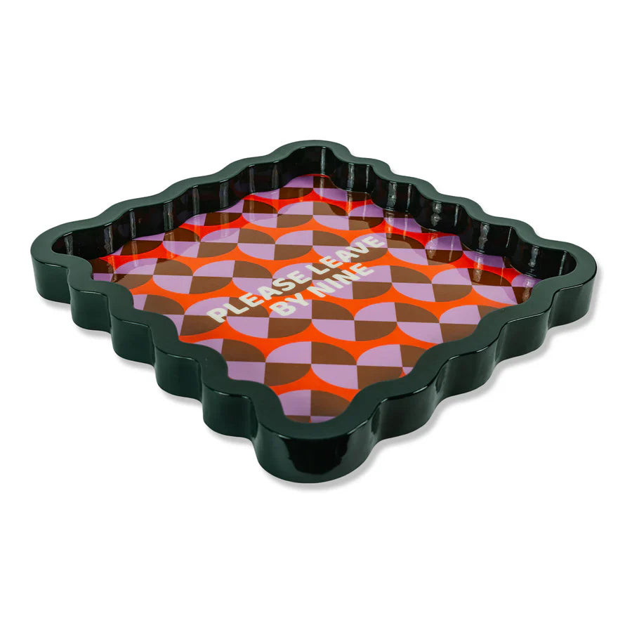 Leave by Nine Large Lacquer Tray