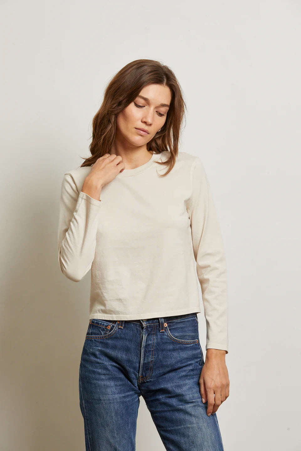 Bruce Long Sleeve Tee in Sugar