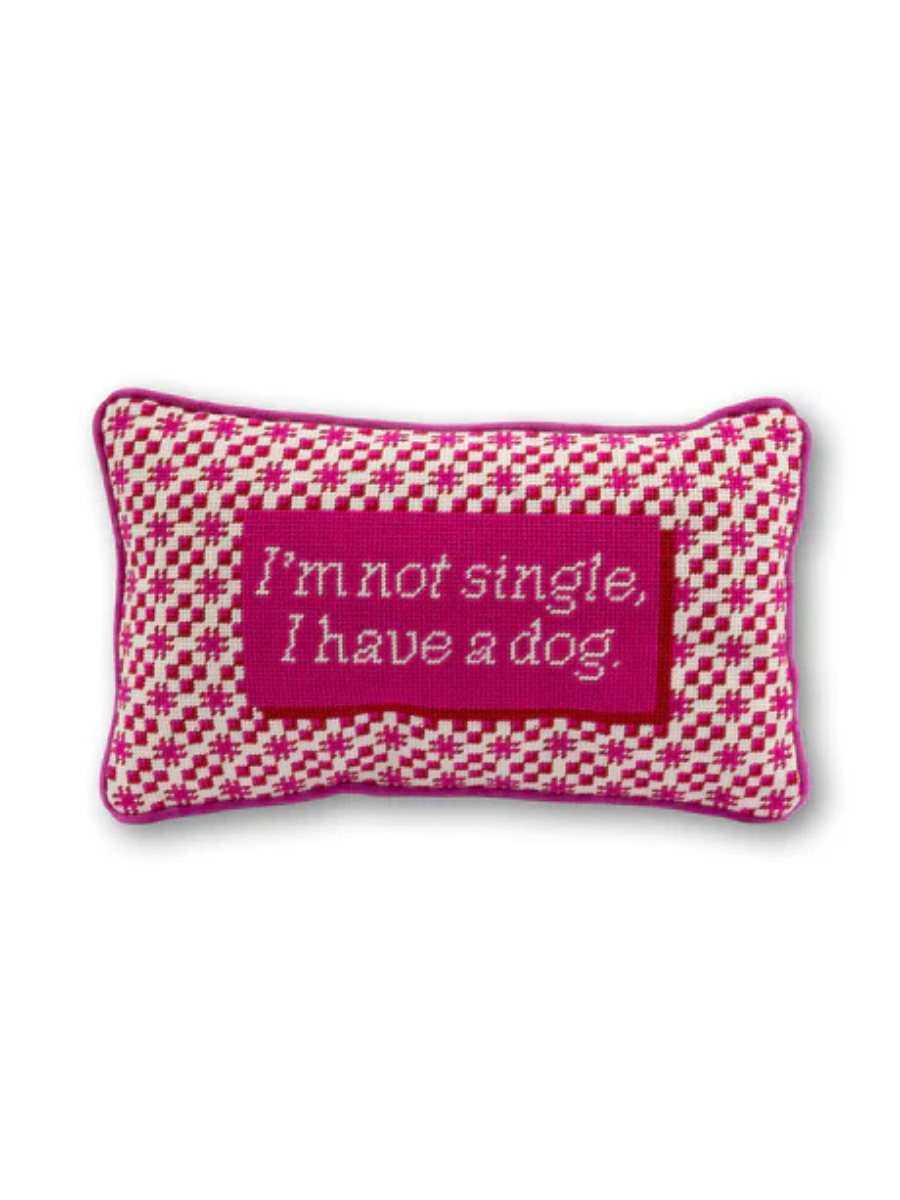 Single Dog Needlepoint Pillow