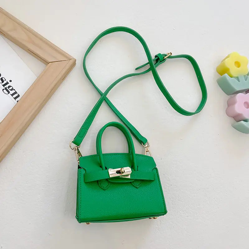 Mini Handbag Coin Purse in Grass Green
