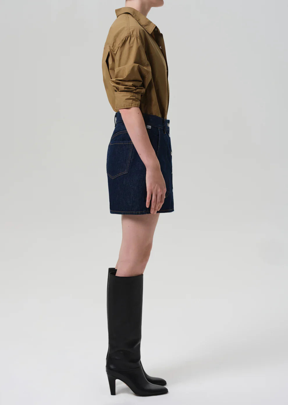 Curved Pocket Mini Skirt in Amherst