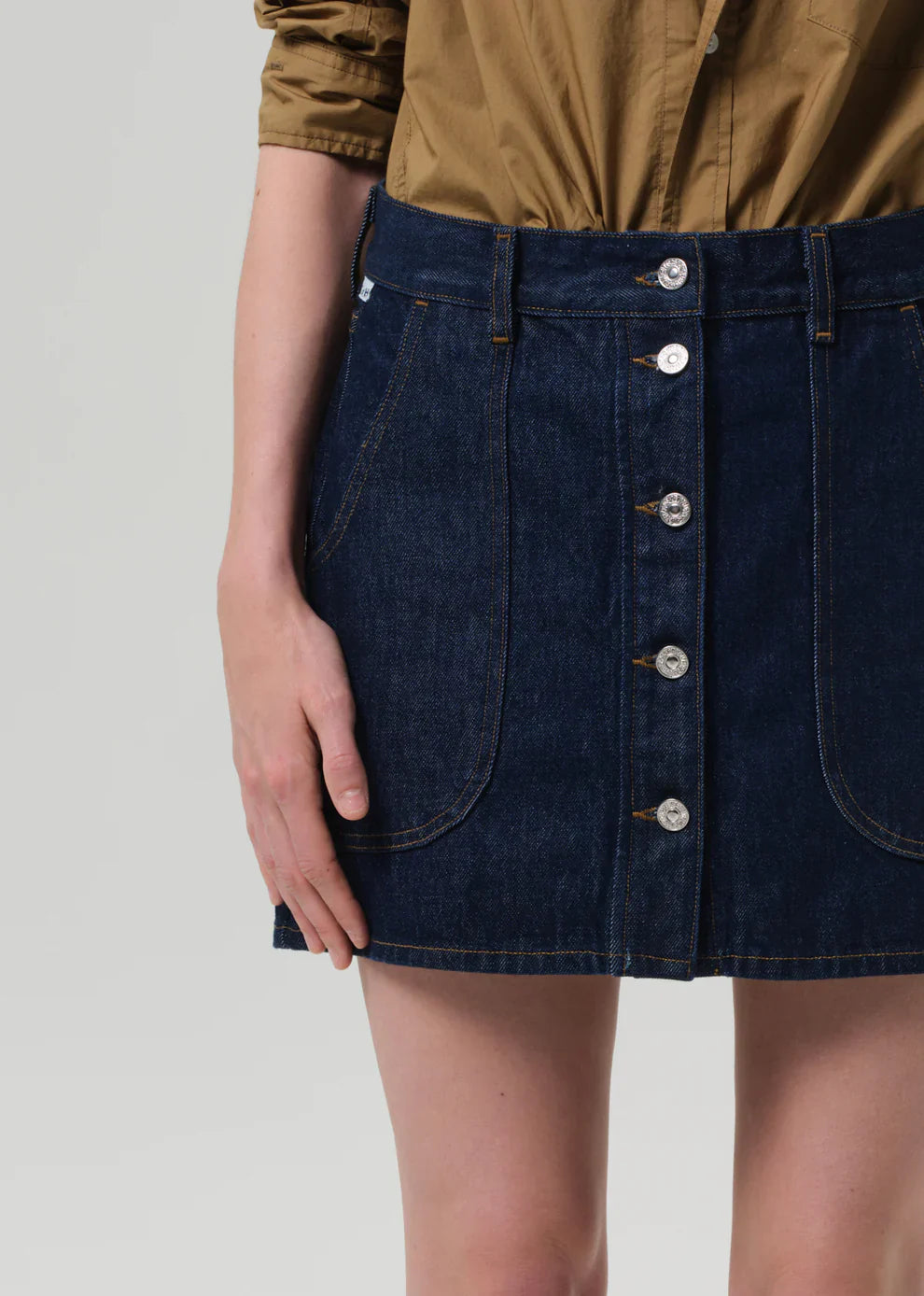 Curved Pocket Mini Skirt in Amherst