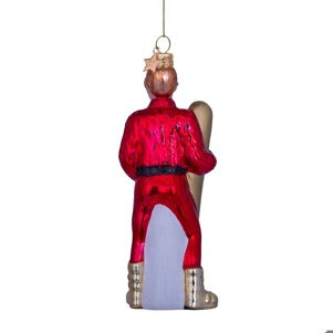 Glass Red Ski Boy Ornament