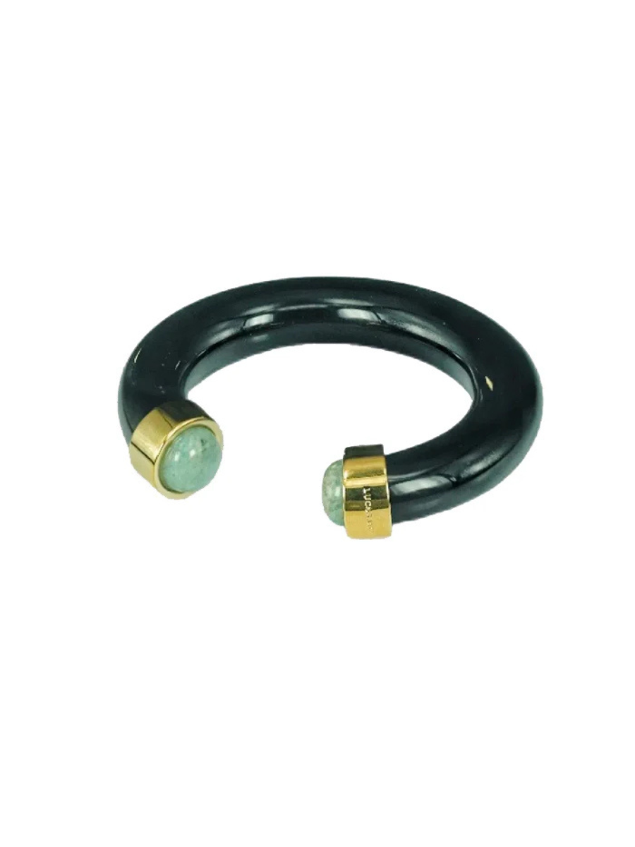 Black Resin Amazonite Cuff