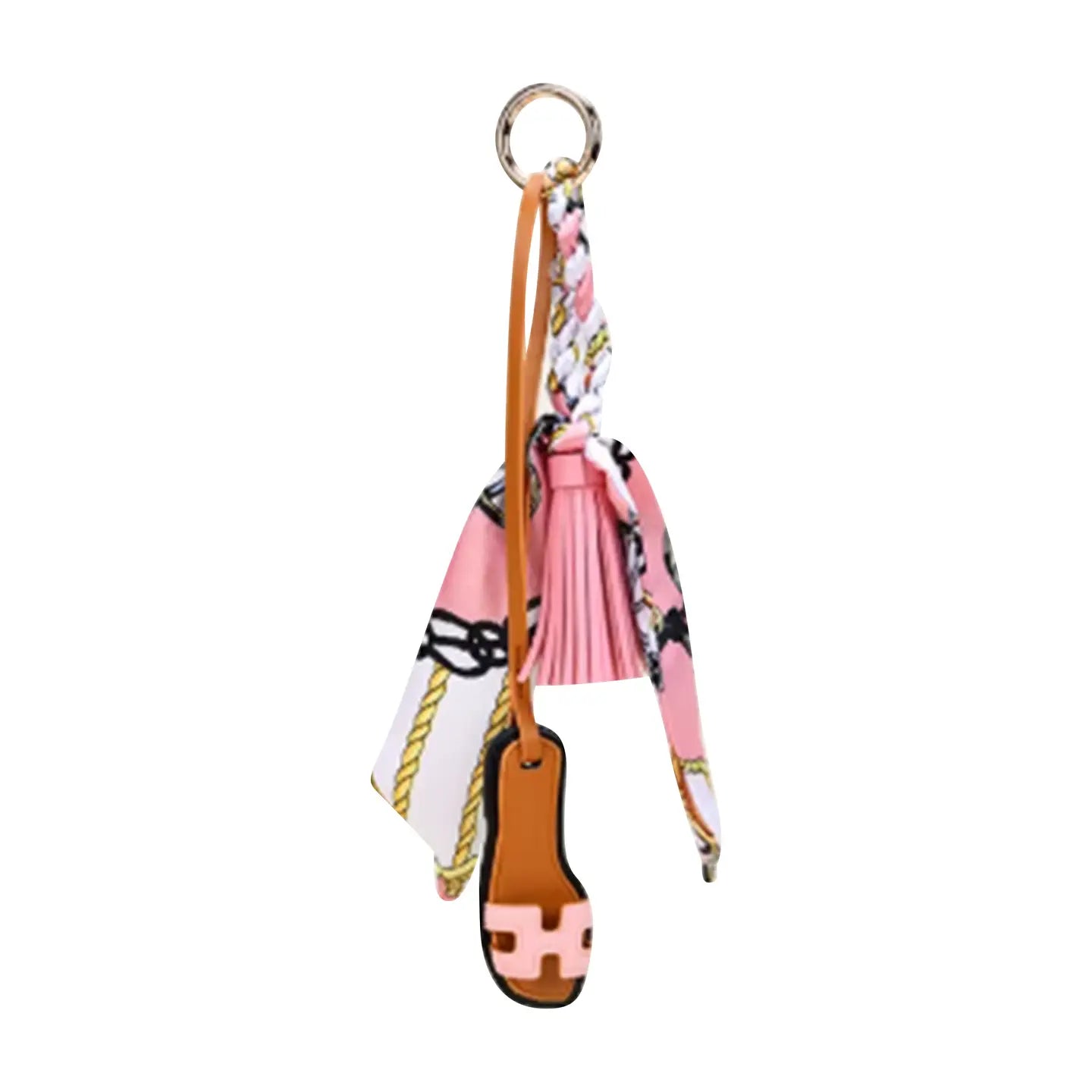 Designer Sandal w/ Scarf Bag Charm in Pink
