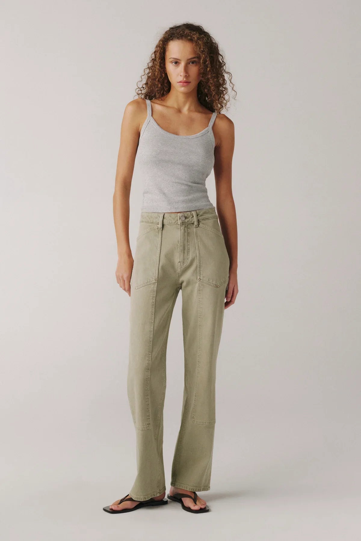 Sat 90's Utility Straight in Laurel Green