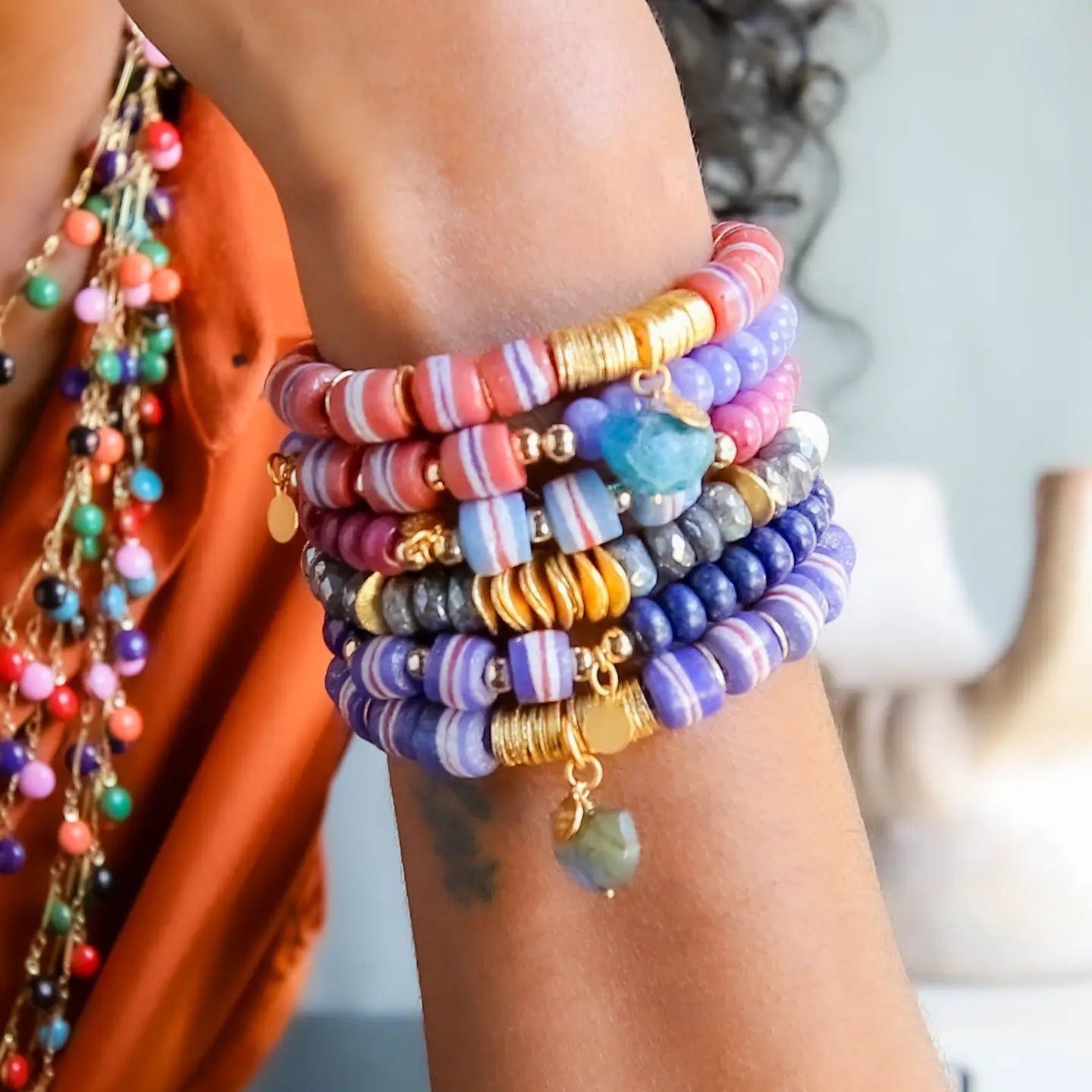Kia Elastic Bracelet in Deep Berry