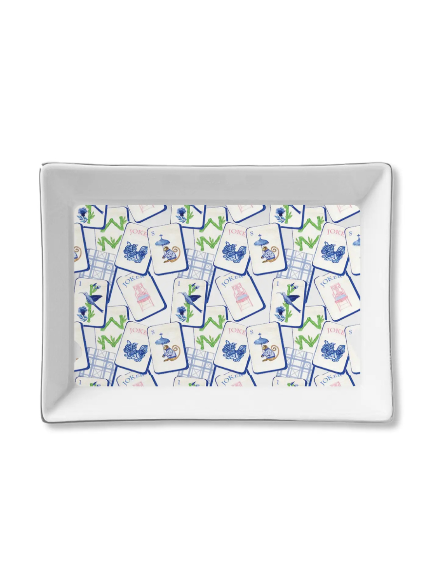 Ceramic Tray - Blue Mahjong