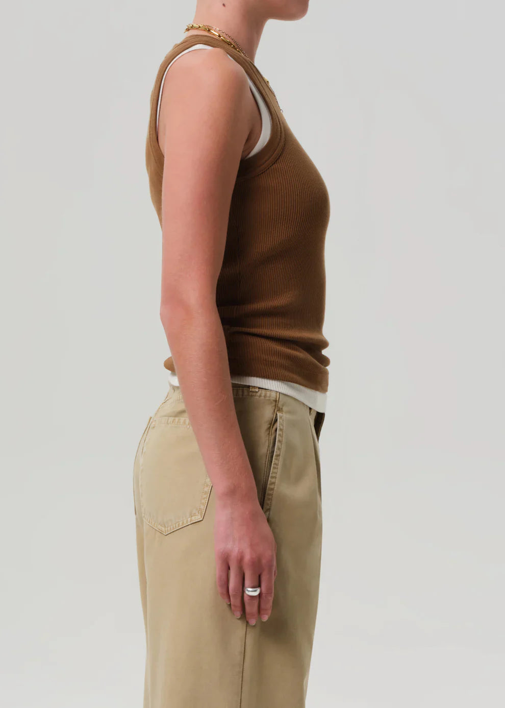 Isabel Rib Tank in Manuka