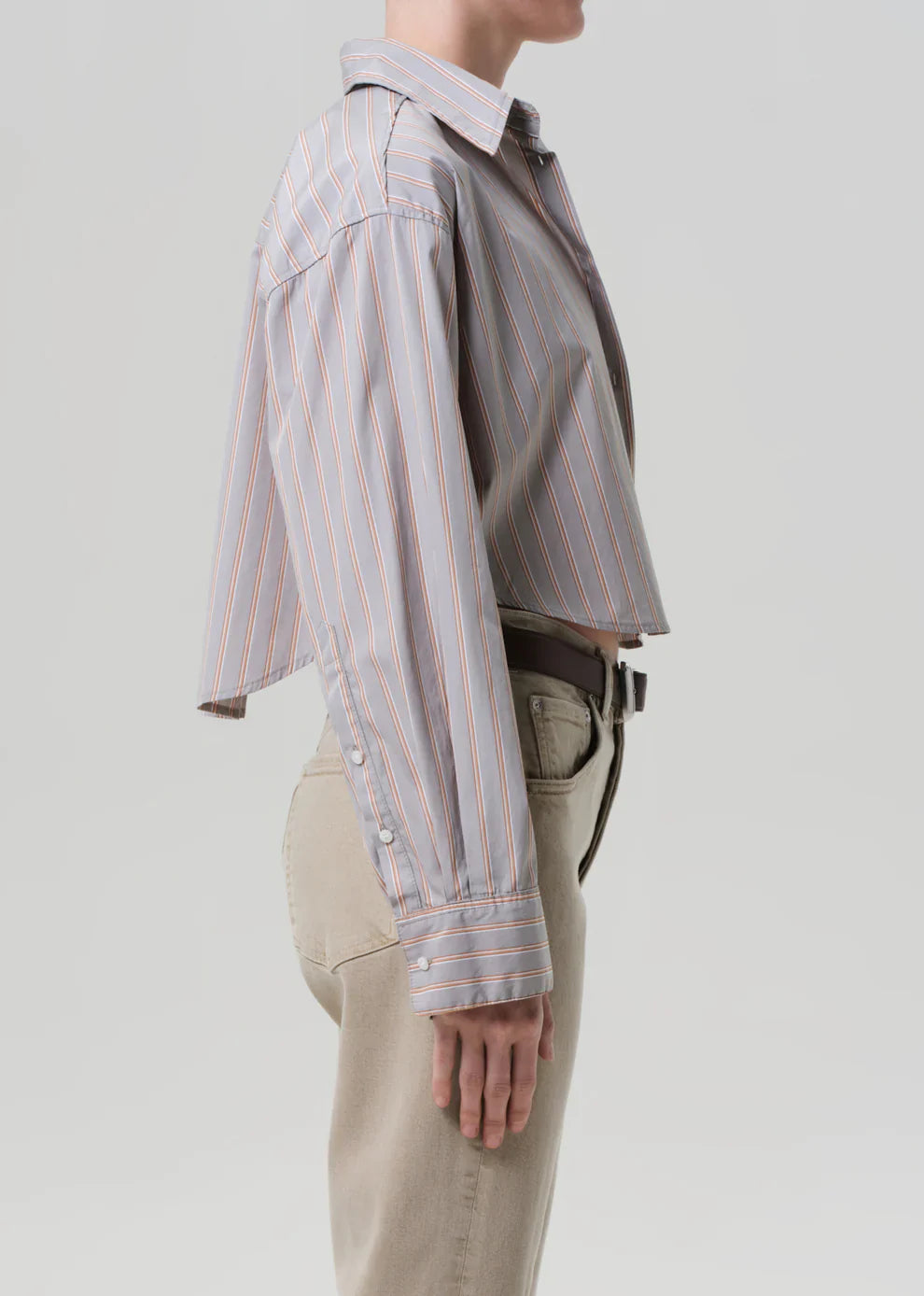 Ana Cropped Shirt in Noble Stripe