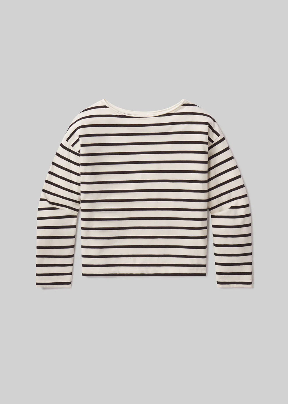 Boat Neck Long Sleeve in Chocolate Stripe