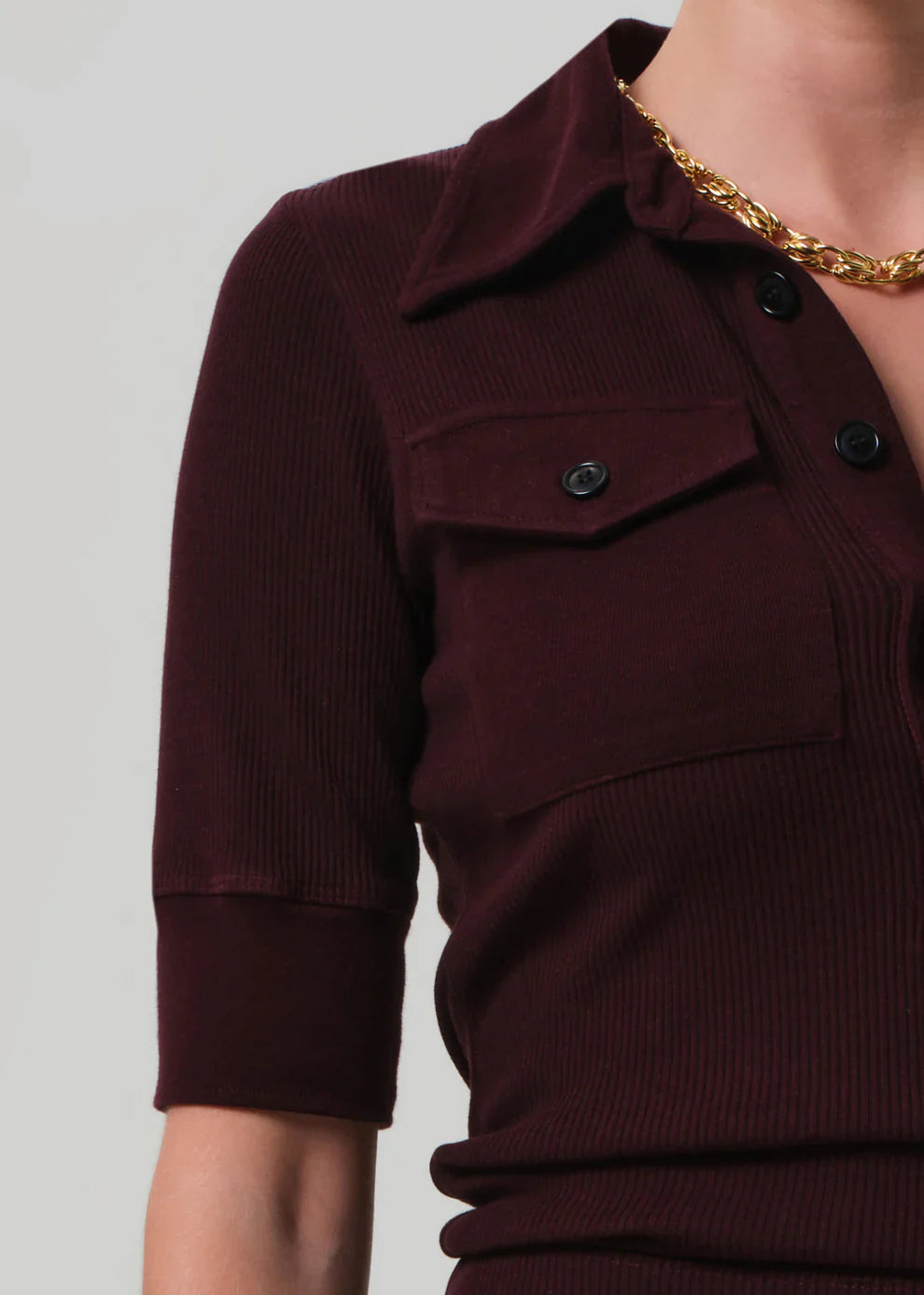 Amina Polo Shirt in Mahogany