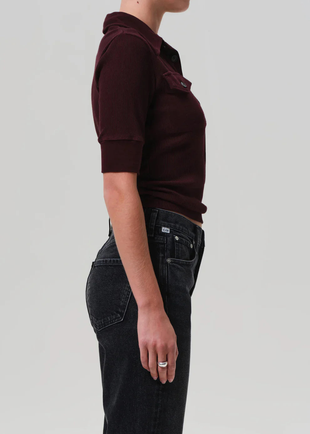 Amina Polo Shirt in Mahogany