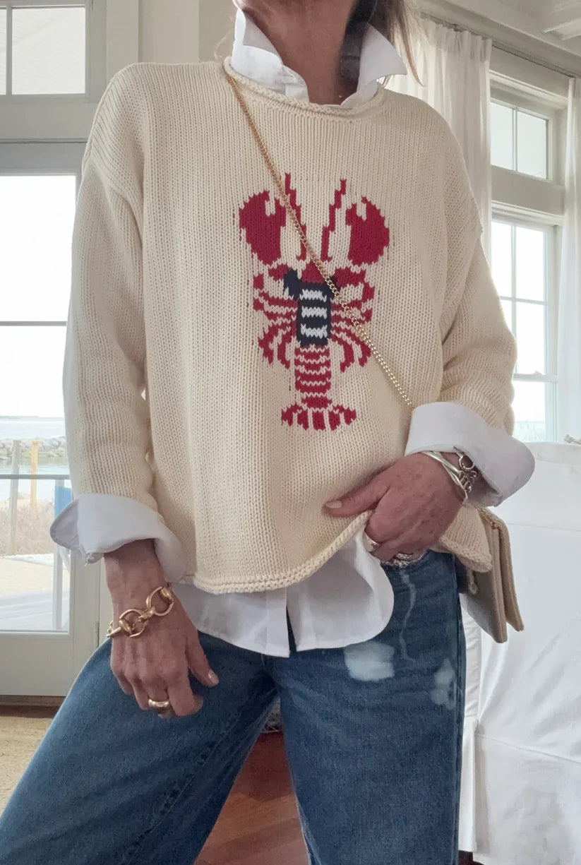 Chloe Rollneck Lobster Sweater
