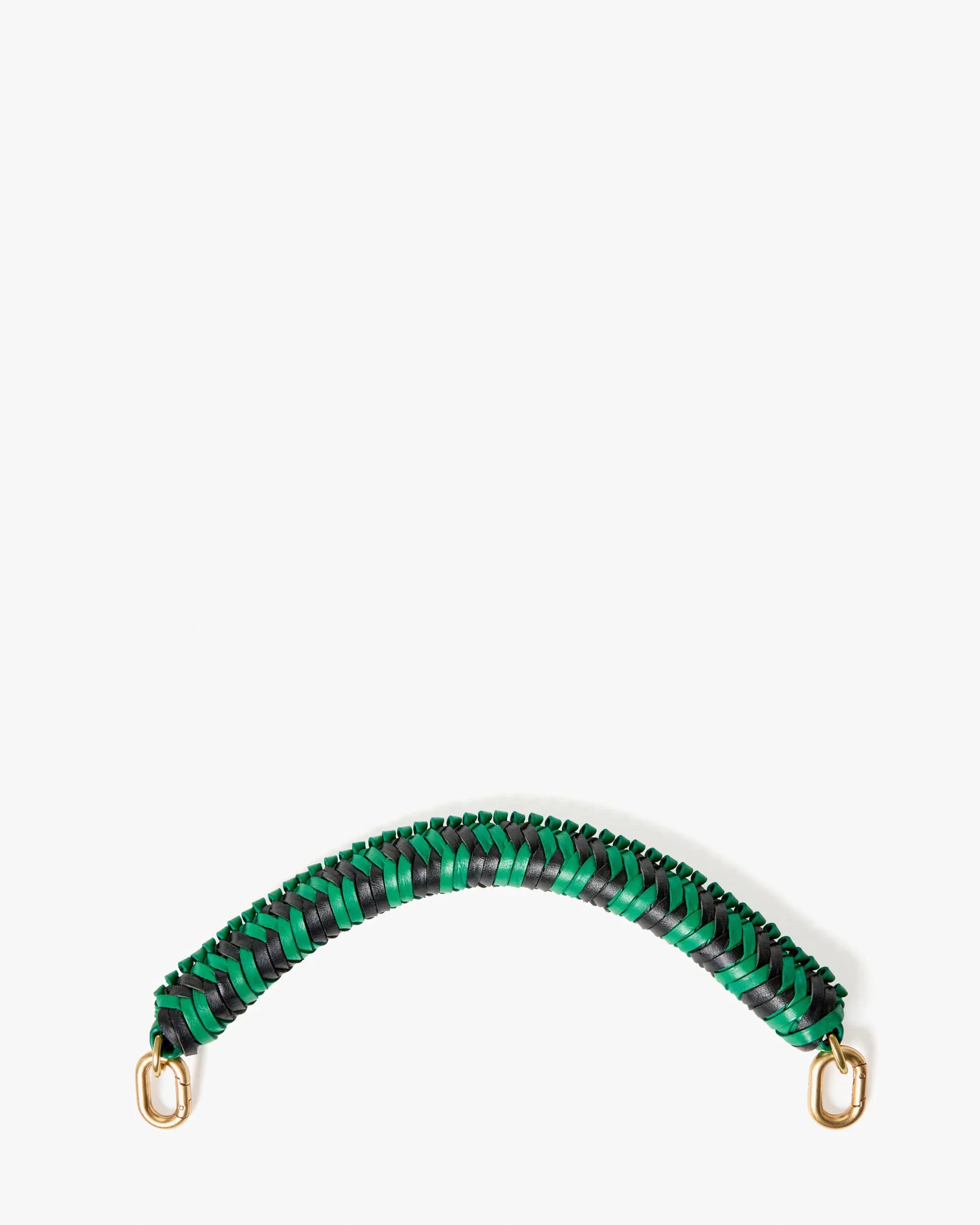Braided Top Handle in Green Apple/Black