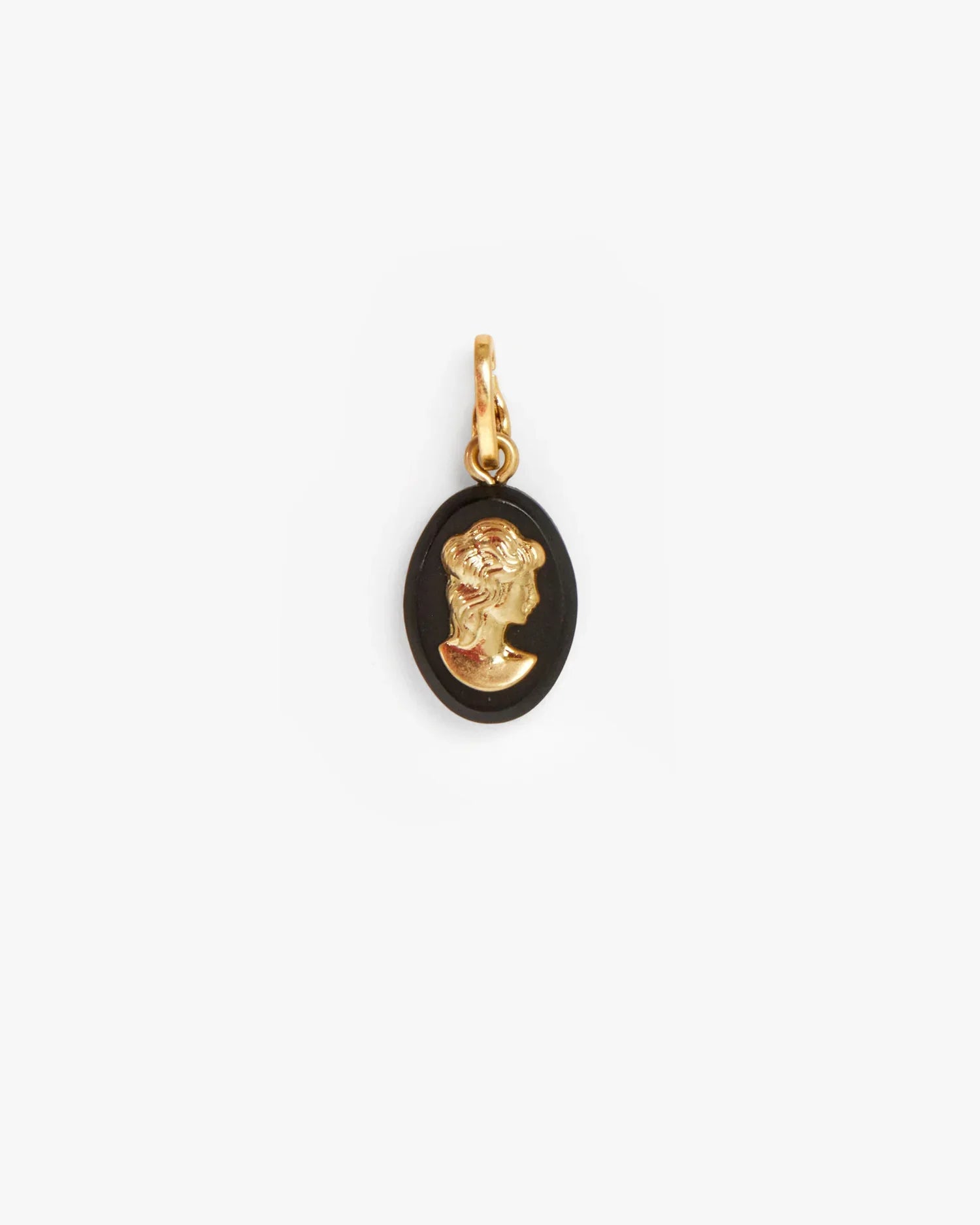 Cameo Charm in Black/Gold