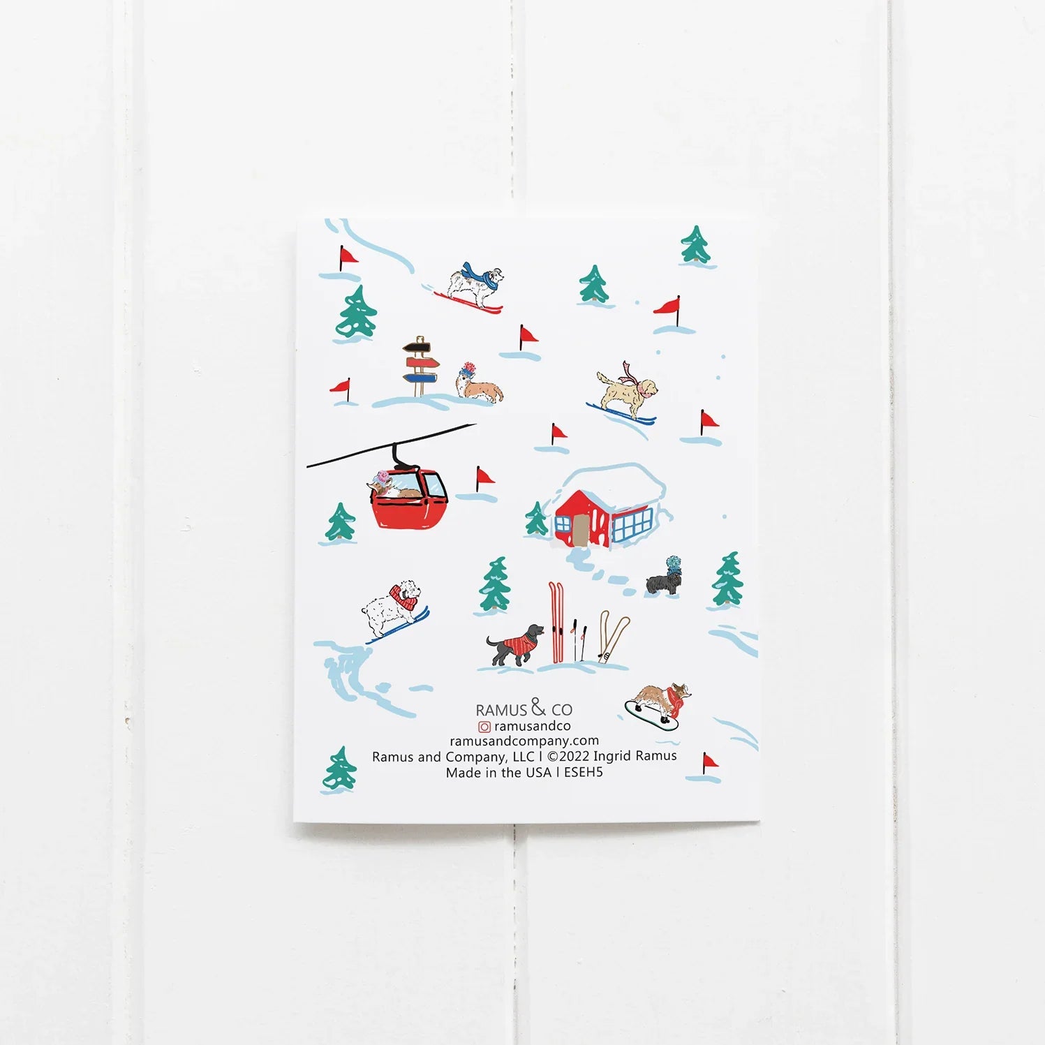 Ski Dogs Boxed Set of 8 Greeting Cards