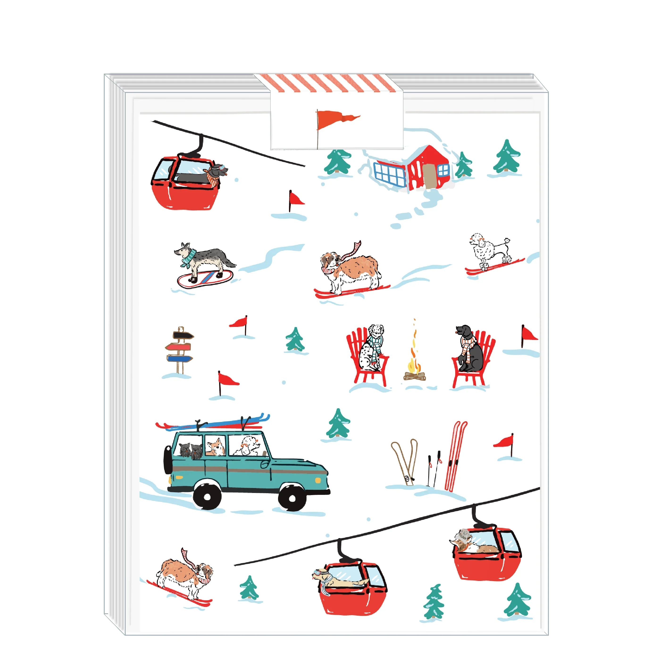 Ski Dogs Boxed Set of 8 Greeting Cards