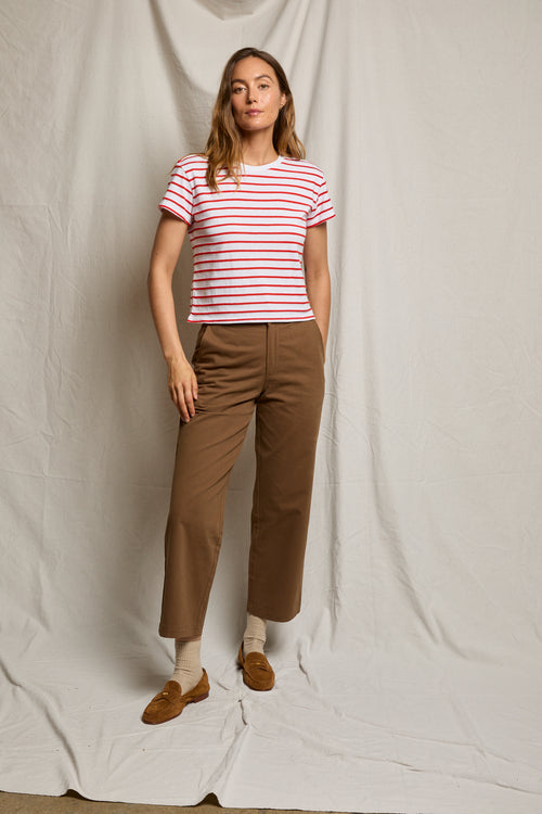 Everett Stripe Tee in Tomato Stripe