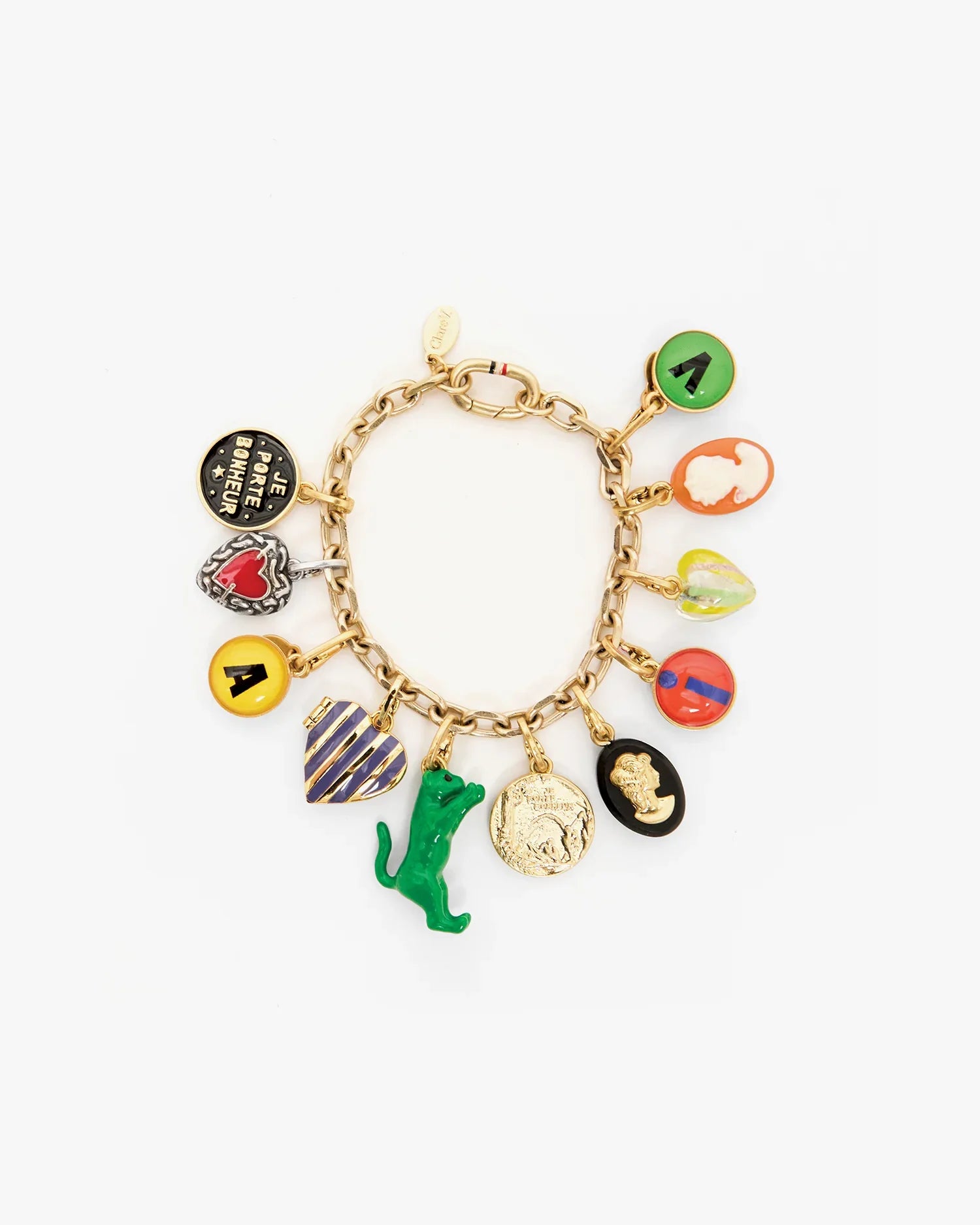 Cameo Charm in Black/Gold