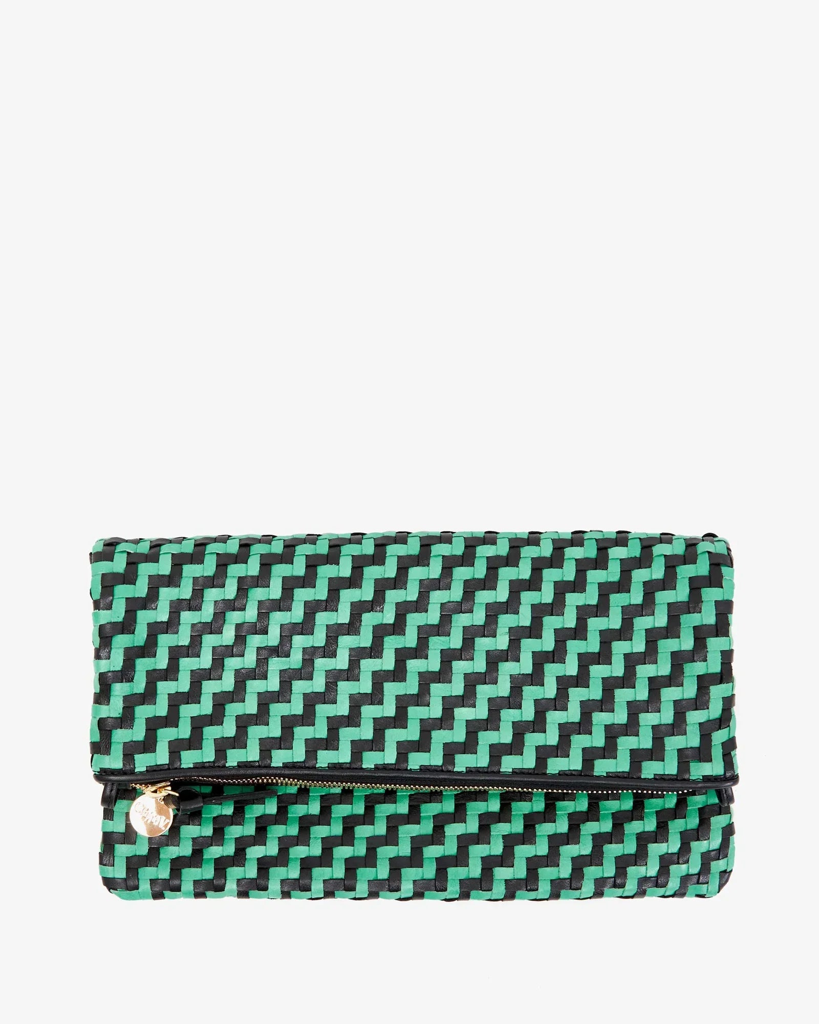 Foldover Clutch in Mint & Black