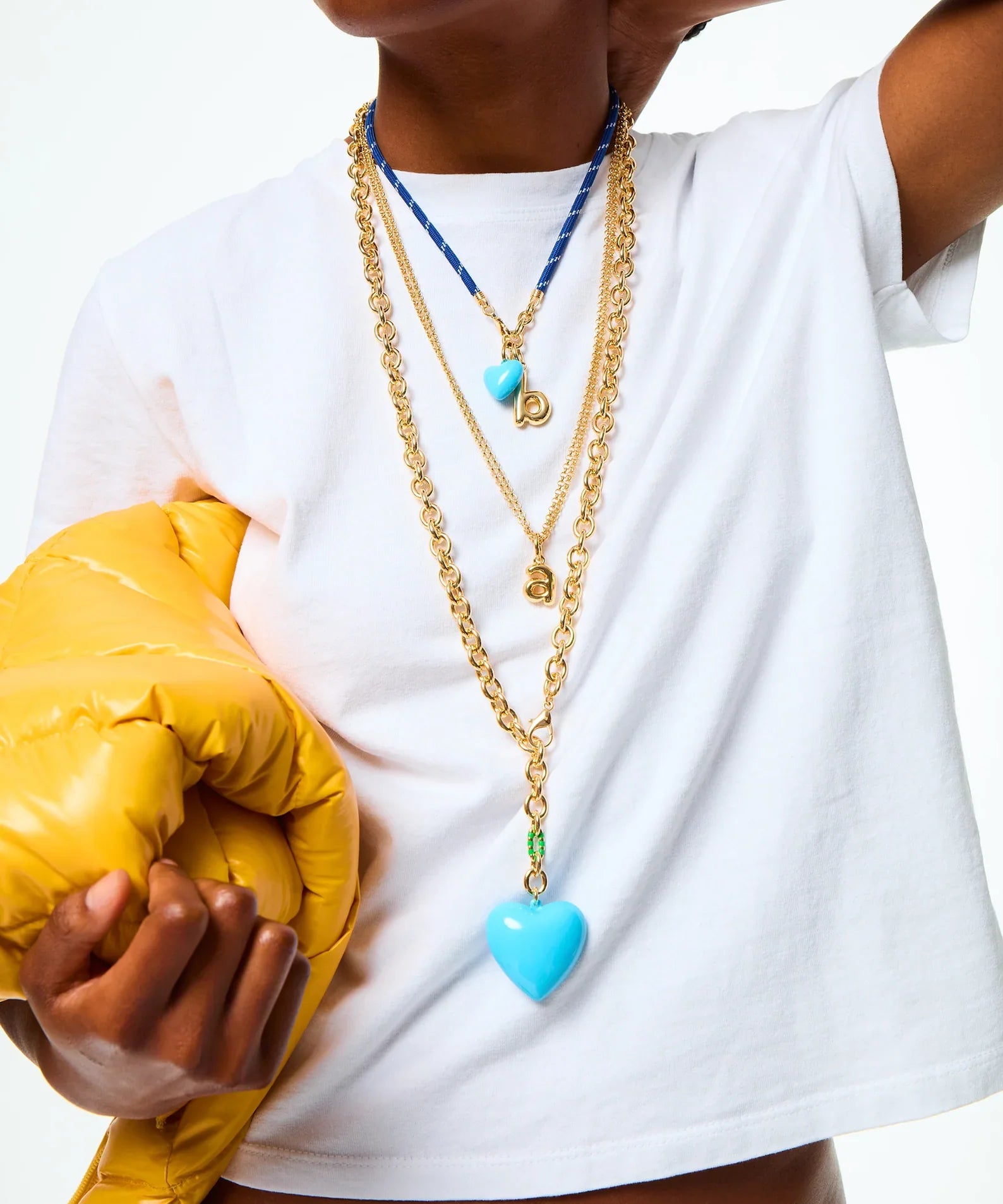 The Happy Heart Necklace in Blue