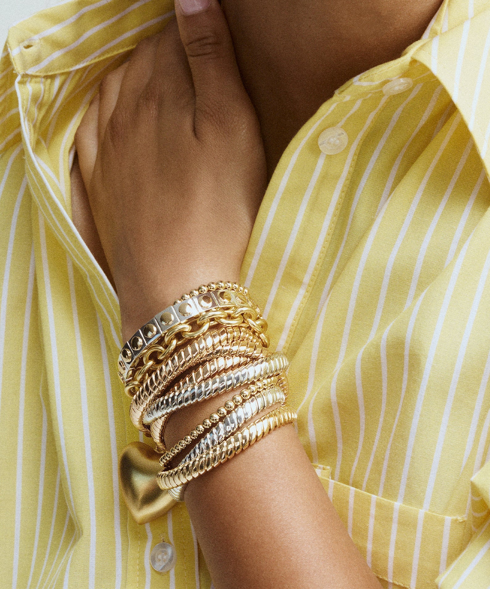 The Double Cobra Bracelet in Mixed Metals