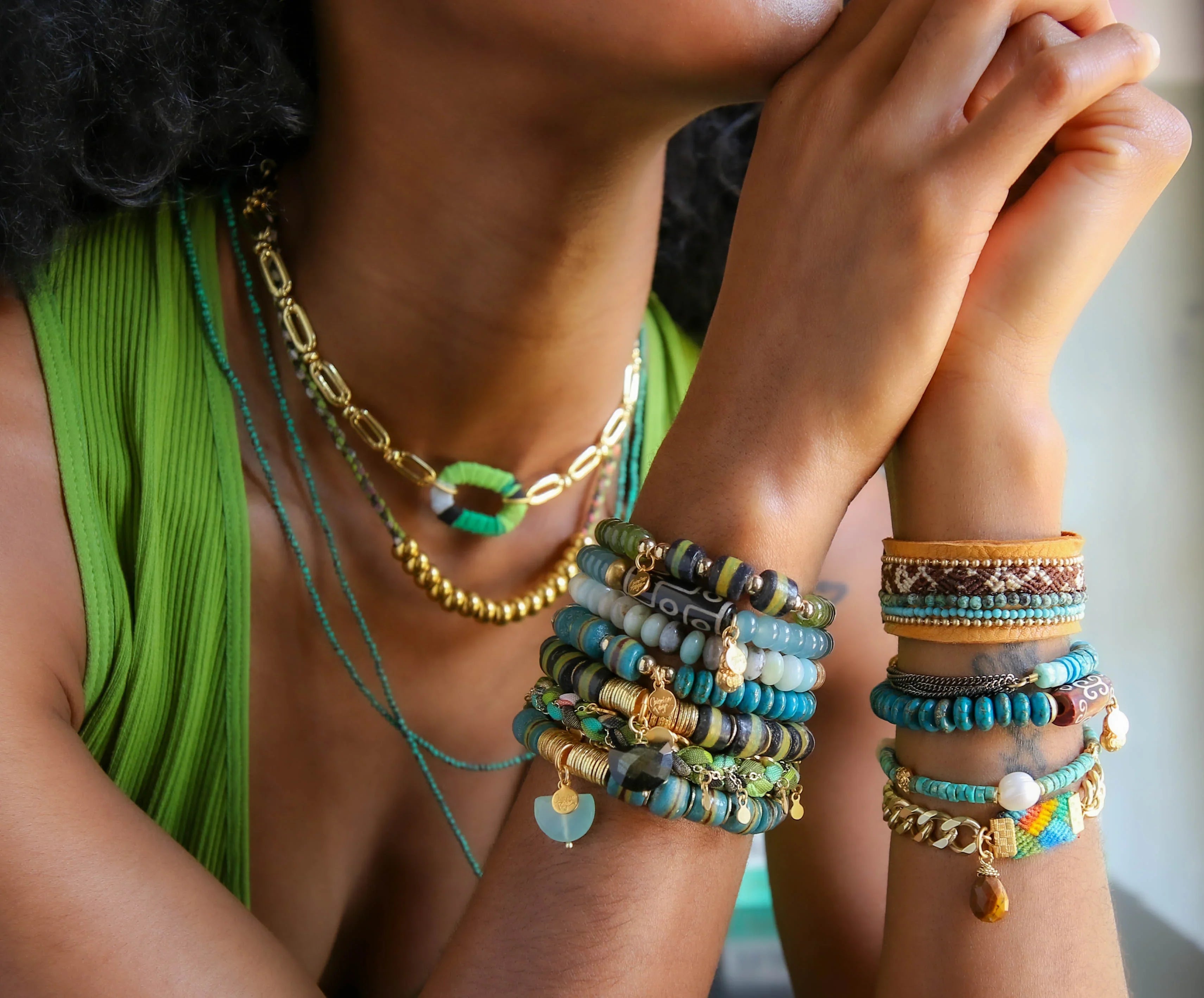 Shiloh Bracelet in Teal Green