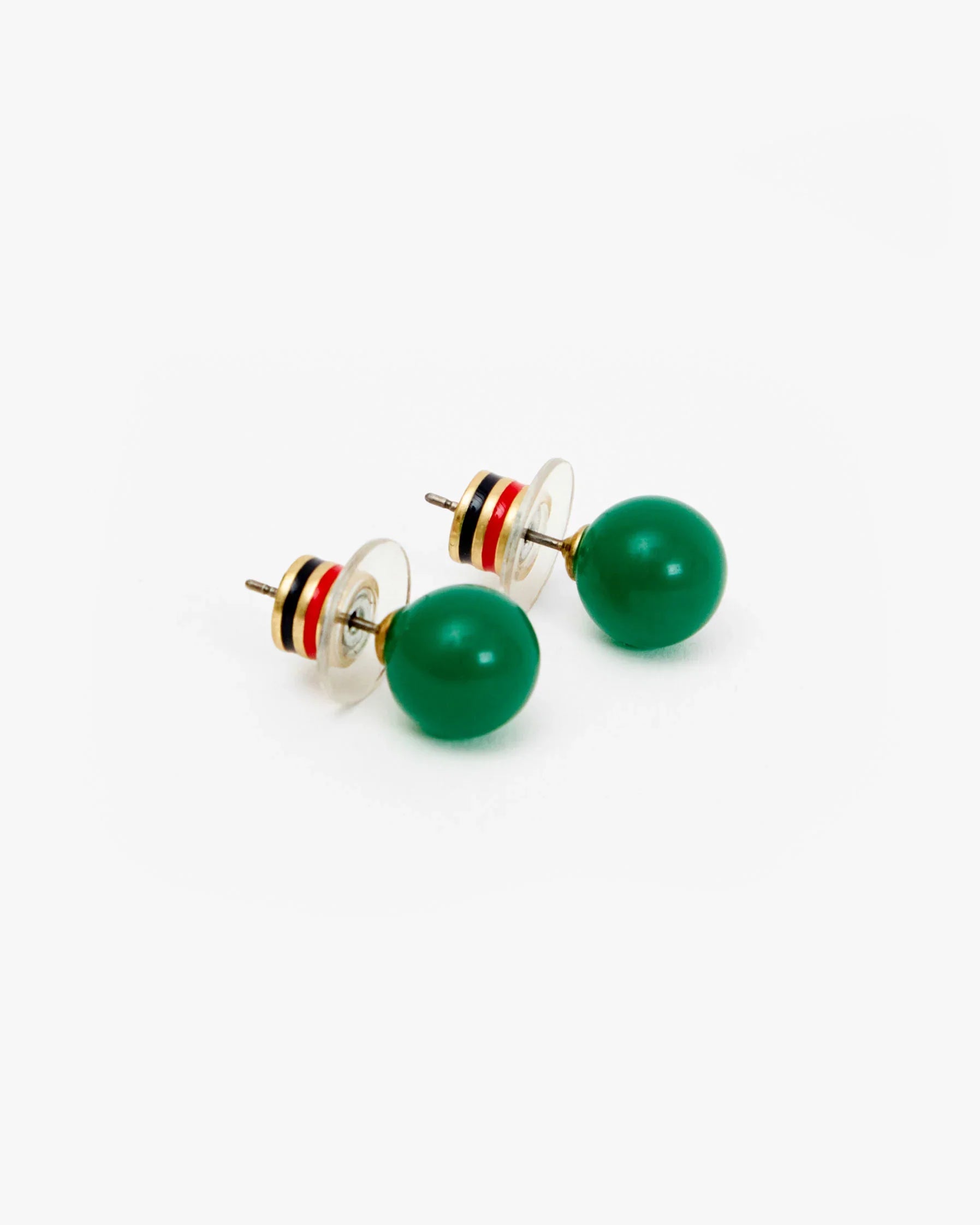 Le Bead Stud Earrings in Emerald