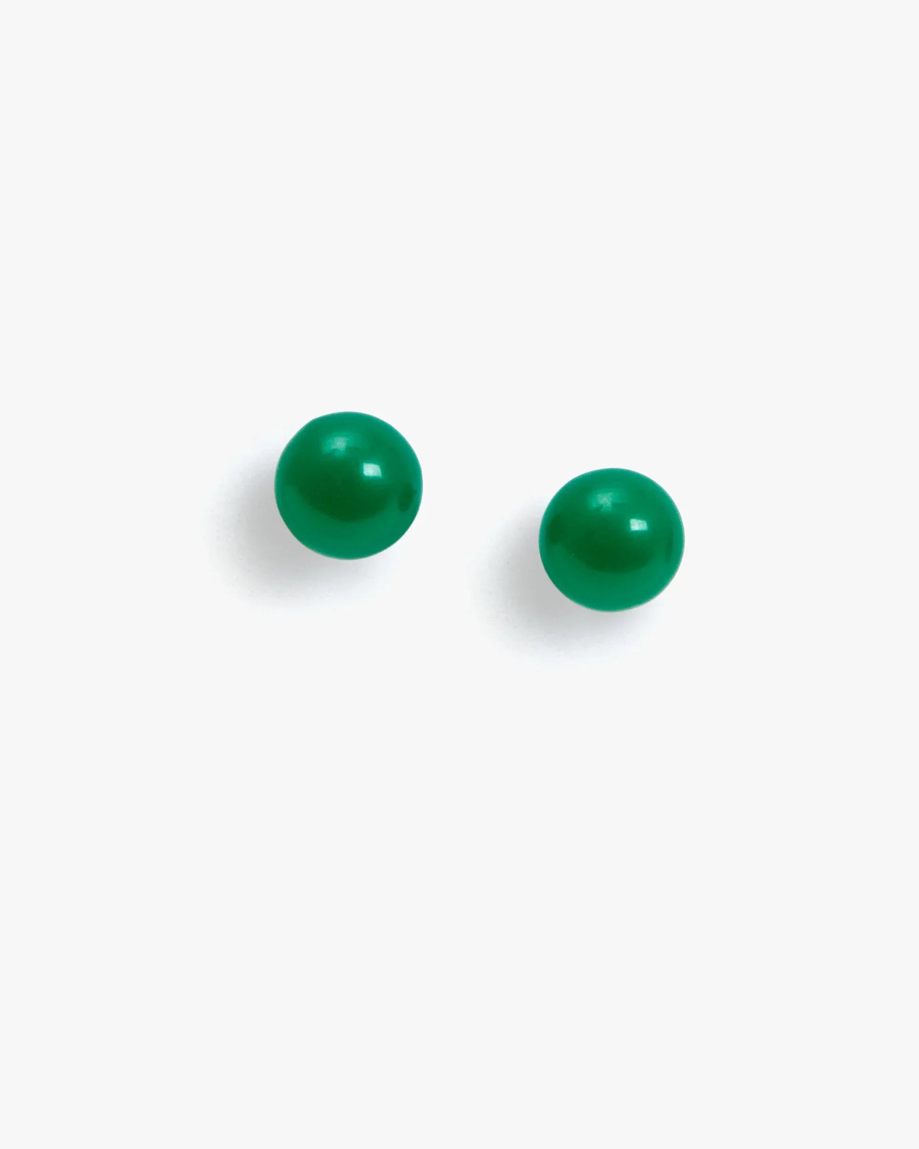 Le Bead Stud Earrings in Emerald