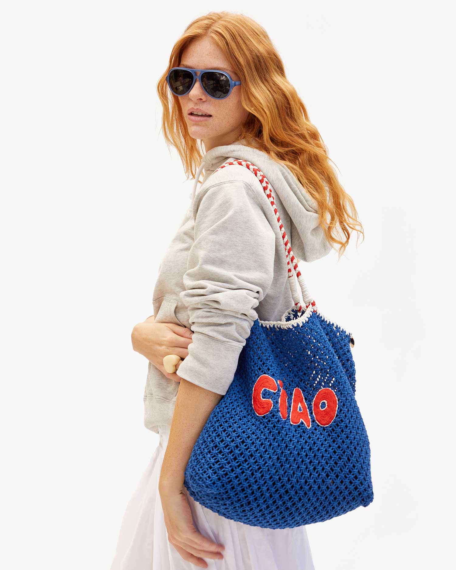 L'Ete Tote in Cobalt w/ Poppy Cream Ciao