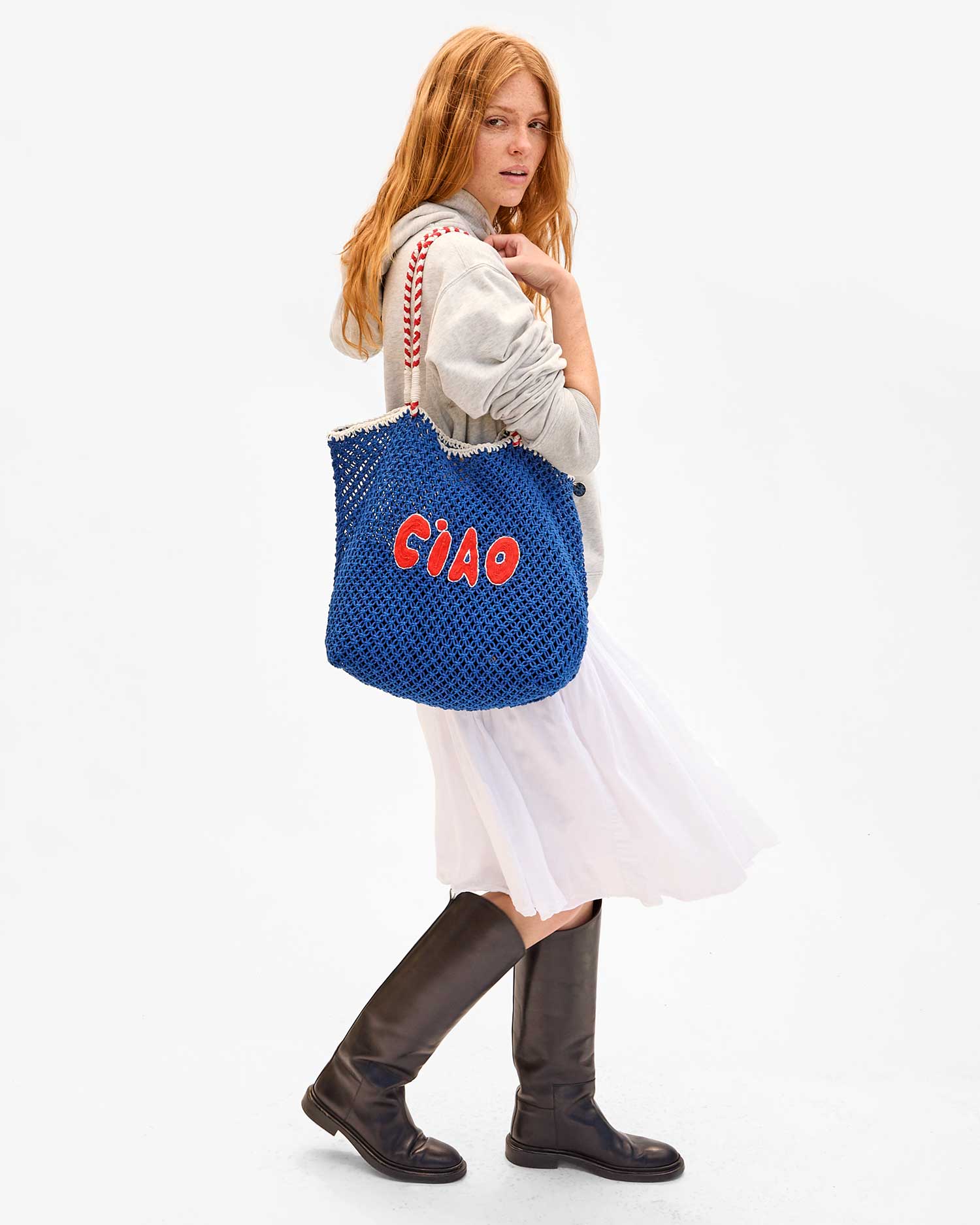 L'Ete Tote in Cobalt w/ Poppy Cream Ciao