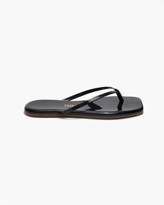 Square Toe Lily Flip Flop in Licorice