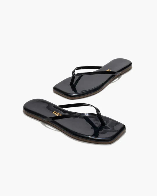 Square Toe Lily Flip Flop in Licorice