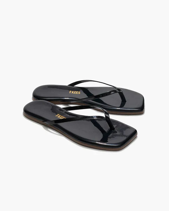 Square Toe Lily Flip Flop in Licorice