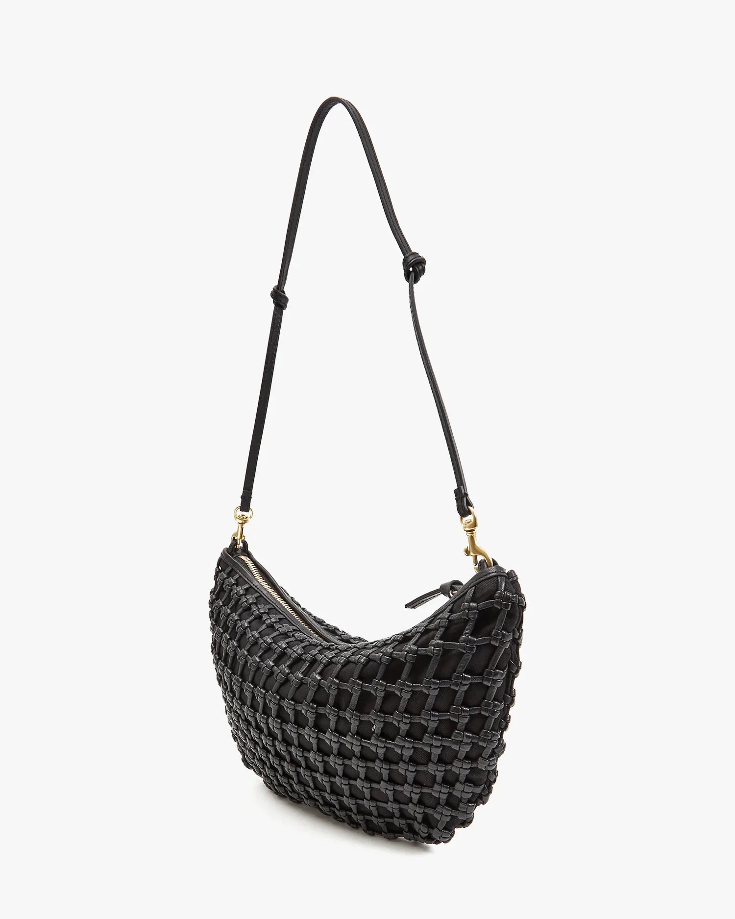 Lune in Black Knot Woven Leather