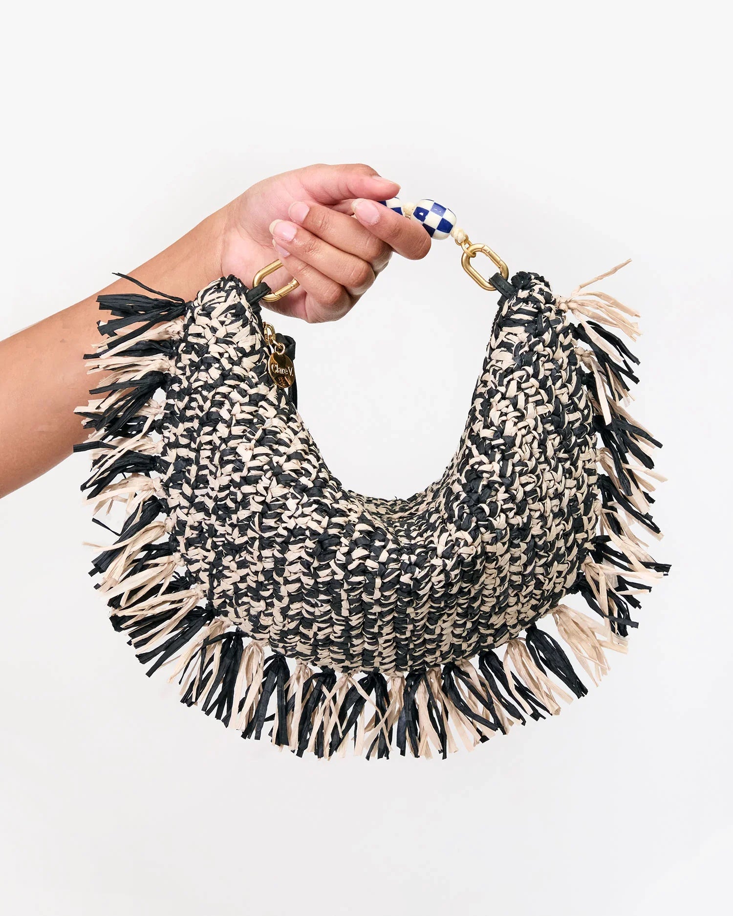 Lune in Black & Cream Raffia