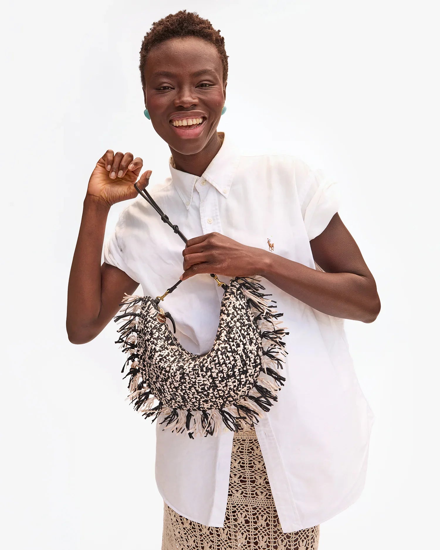 Lune in Black & Cream Raffia