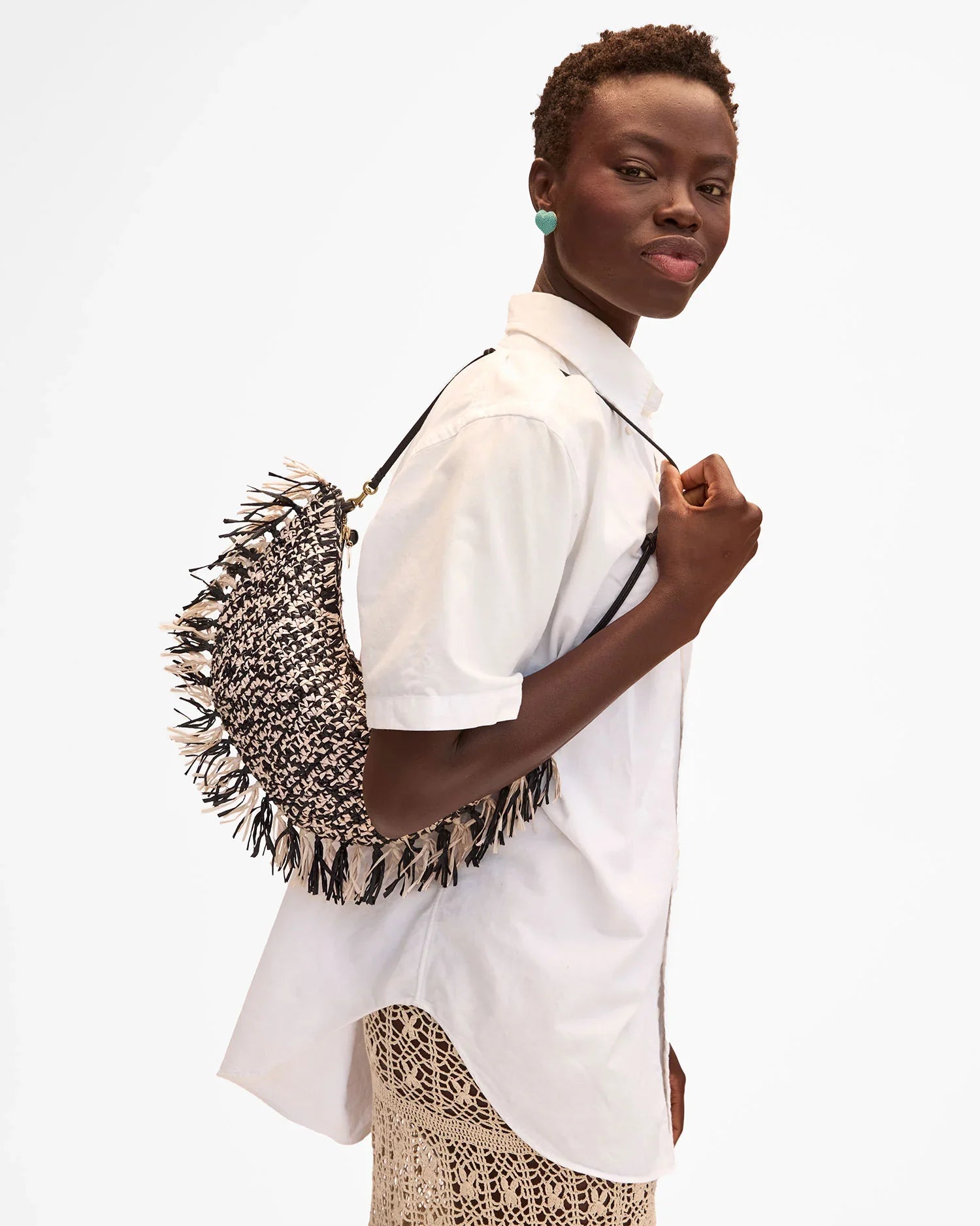 Lune in Black & Cream Raffia